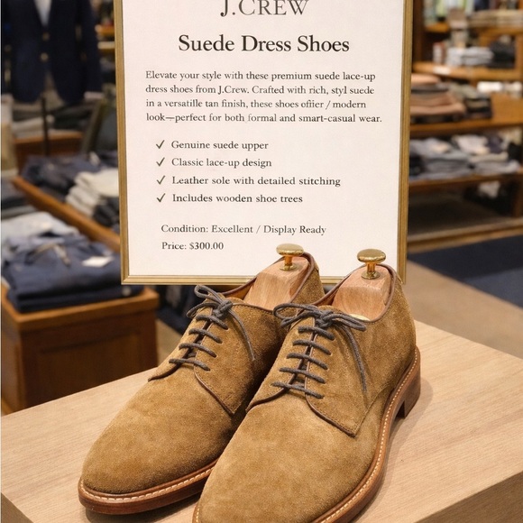 J. Crew Men\'s Tan Suede Oxfords main image 6
